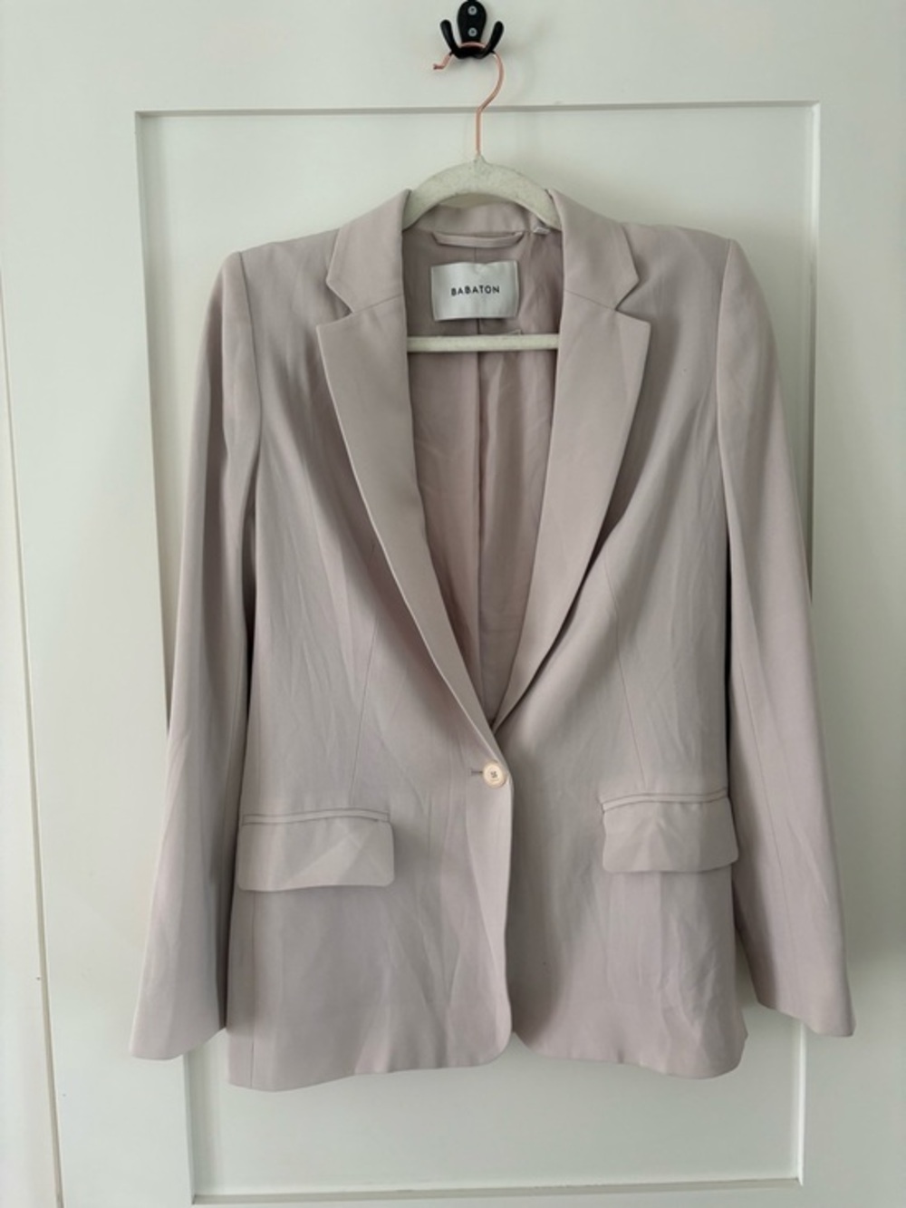 Babaton Taupe cream Blazer Neutral Single Button Jacket Workwear Minimalist Sz 2